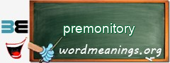 WordMeaning blackboard for premonitory